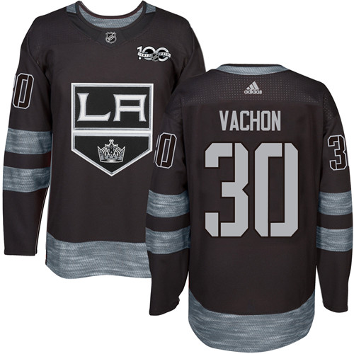 Adidas Kings #30 Rogie Vachon Black 1917-100th Anniversary Stitched NHL Jersey - Click Image to Close